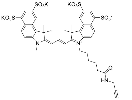 特性和优势-Sulfo-CY5 alkyne,磺基花青5炔基 CAS号1617572-09-4[星戈瑞]