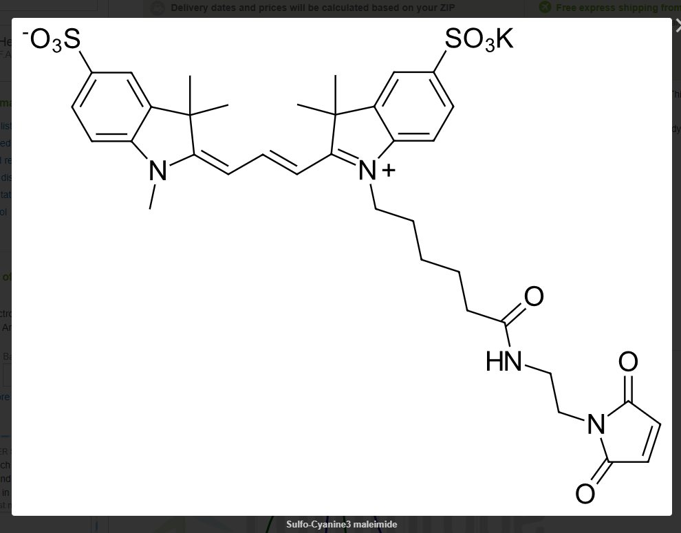 星戈瑞荧光单品分享-Sulfo-CY3-MAL|CAS:1656990-68-9|水溶花菁染料